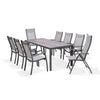 Urbanite 8 Seat Rectangular Dining Set - Grey - F2467