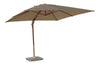 Truro Square Side Post Parasol with LED - Sand with Wood Effect Pole - F2508